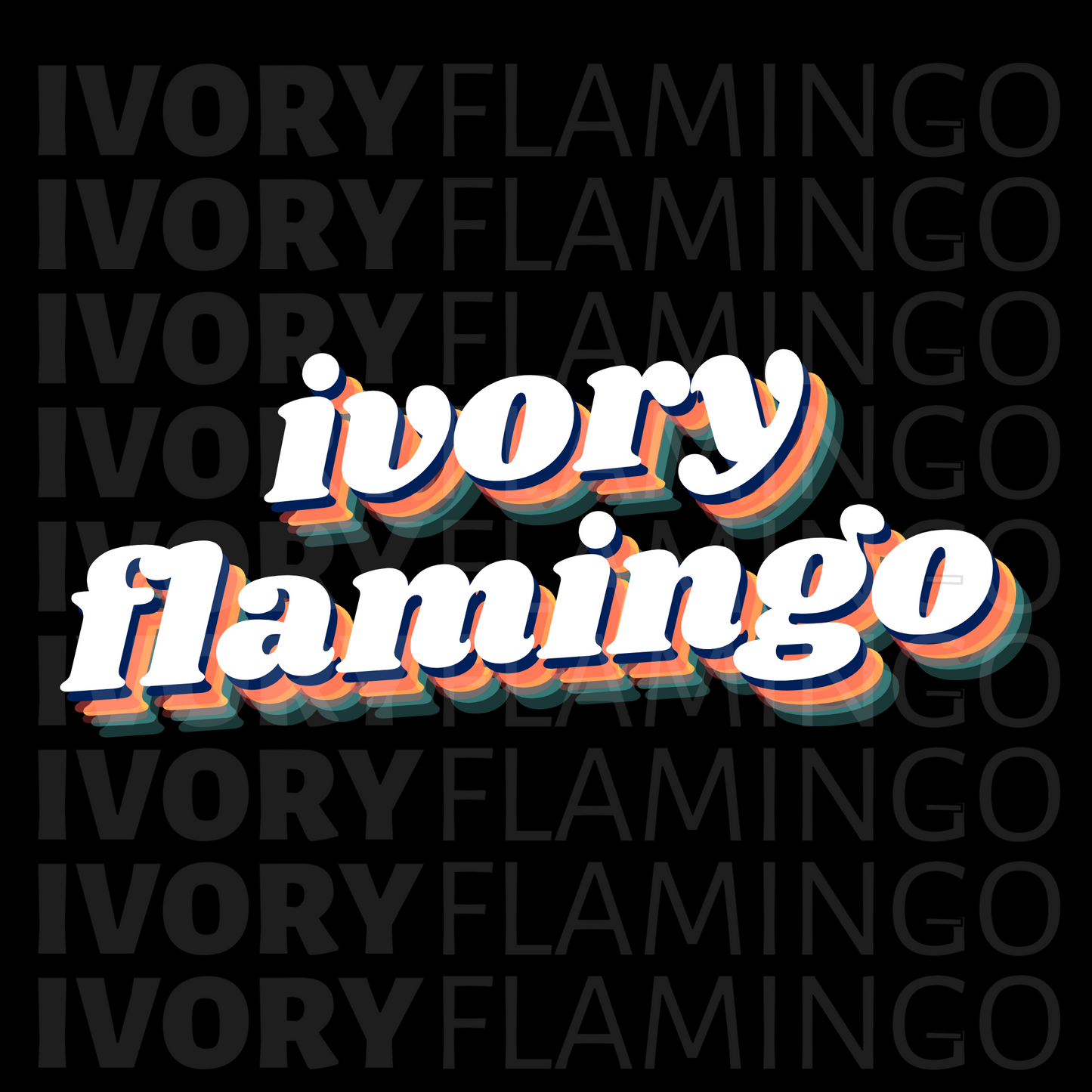 Ivory Flamingo Retro Logo