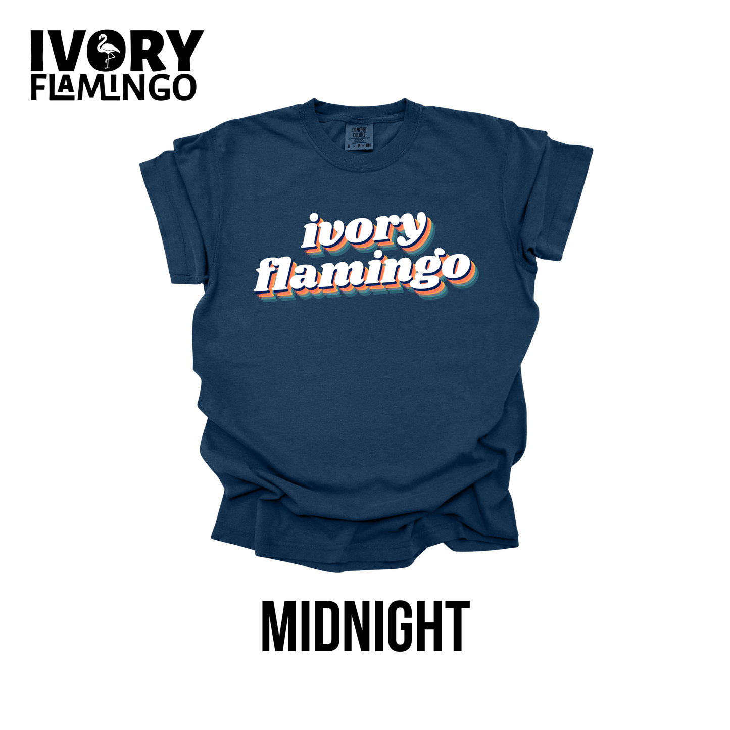 Ivory Flamingo Retro Logo