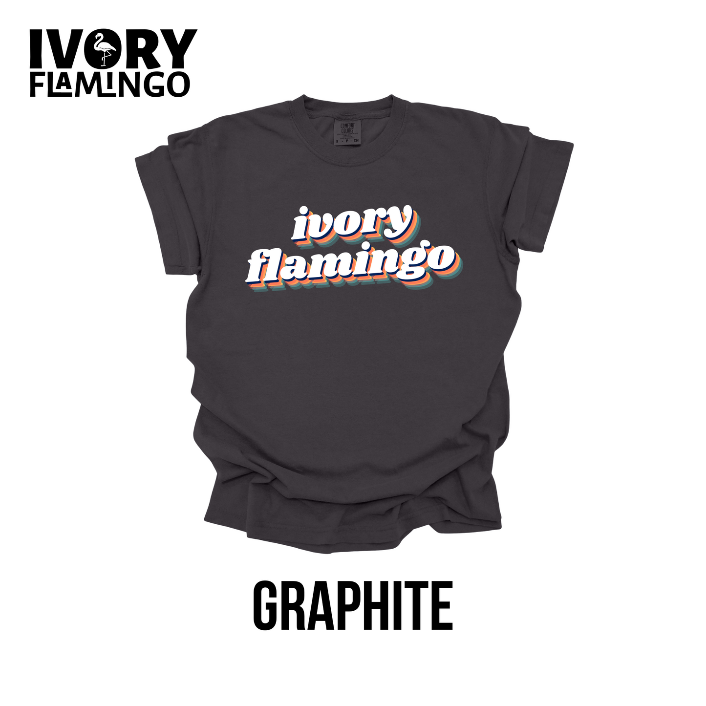 Ivory Flamingo Retro Logo